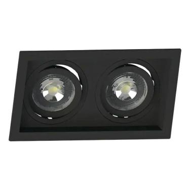 Imagem de 2X Spot Embutir 2 Par20 Duplo Recuado Preto Click Save Energ