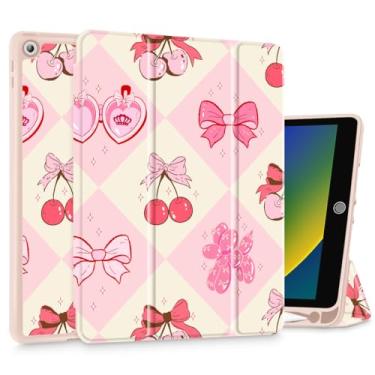 Imagem de Mektron Capa impressa projetada para iPad de 10,2 polegadas 9ª geração (2021)/8ª geração (2020)/7ª geração (2019) com suporte para lápis, capa protetora fina com parte traseira de TPU macio para iPad