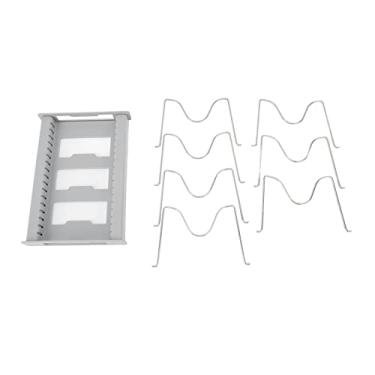 Imagem de Prateleira de Capa de Panela Ajustável, Organizador Cozinha para Assadeira e Latas Tempero, Prateleiras Expansíveis Maconha, Ideal para Restaurantes Escritório Em Casa (Cinza)