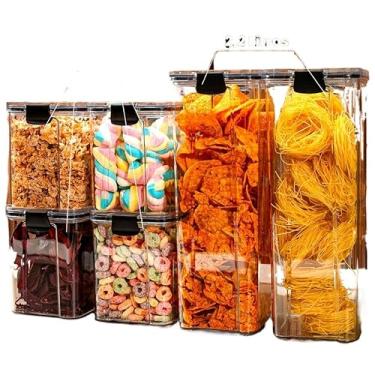 Imagem de Monte seu Kit Pote Hermético para Mantimentos de Cozinha Dispensa Armário Plástico(Kit 8-6 Potes Grande)