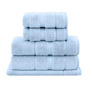 Imagem de Buddemeyer, Kit Jogo De Toalhas Buddemeyer 5 Peças Banhão Rosto e Piso Vision Dual Air 100% Algodão Cor:Azul Glacial 1201