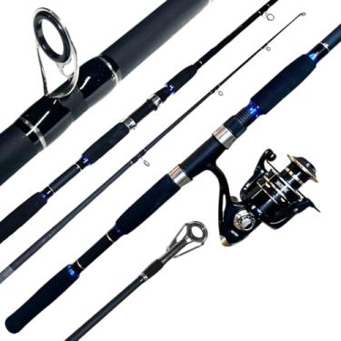 Imagem de KIT DE PESCA PESADA MOLINETE 7000 15 ROLAMENTOS VARA CARBONO 1.80M 60LB - 2 PARTES