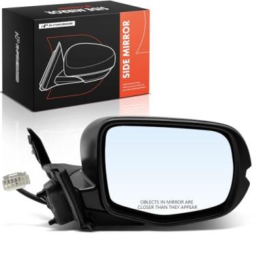 Imagem de A-Premium Espelho retrovisor elétrico do lado do passageiro - compatível com Honda Pilot 2019 2020 2021 2022 - Retrovisor retrovisor externo preto dobrável manual aquecido com luz de seta