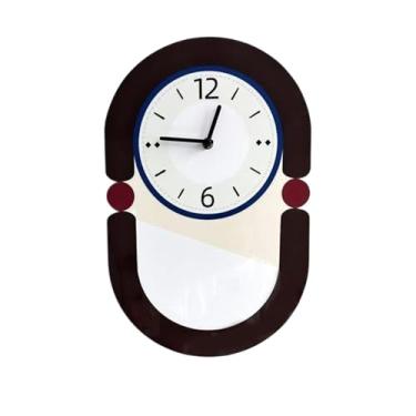 Imagem de KiBcsLic Relógio de parede artístico adorável minimalista de meia-idade silencioso acrílico relógio de parede decorativo para decoração de quarto sala de, 26cmx30cm