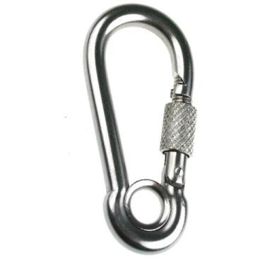 Imagem de Mosquetão Inox Com Trava 4Mm X 40Mm Com Olhal - NautParts