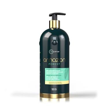Imagem de Amazon Forest Redutor de Volume Vegano Brscience – Selagem Térmica Orgânica Sem Formol, Alinhamento Natural, Antifrizz, Brilho Intenso e Hidratação Profunda com Óleos Essenciais da Amazônia (1000ml)