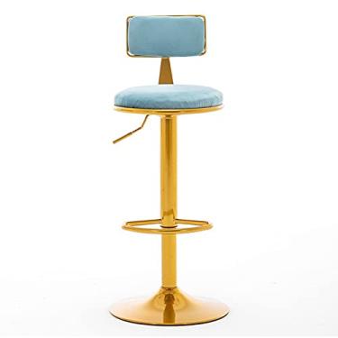 Imagem de Banquetas de bar para cadeira de bar, banco de altura de balcão estofado de veludo com pernas de metal para bar, cozinha, sala de jantar, sala de estar e bistrô pub bancos de bar ajustáveis (cor: C)