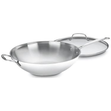 Imagem de Frigideira em Aço Inoxidável de 35 cm com Alça Auxiliar e Tampa de Vidro, Cuisinart 726...