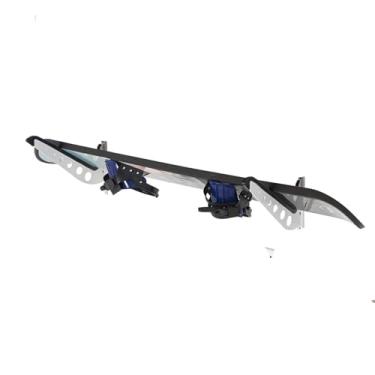 Imagem de JUSTOOP Suportes de parede para snowboard, rack de armazenamento ajustável para esqui, prancha de surf, wakeboard, suporte de parede de snowboard, branco