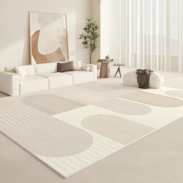 Imagem de Tapetes estilo creme para sala de estar, tapete macio e fofo, minimalista, para sala de estar, decoração de quarto e cabeceira (160 x 200 cm (62 x 78 pol.) / jds-250717000250)