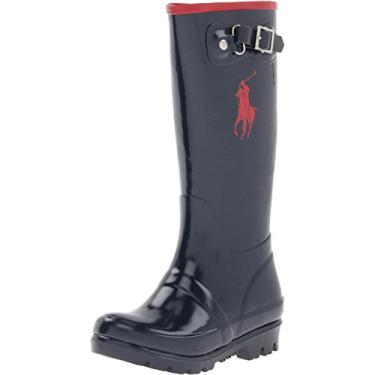 Imagem de Bota de chuva Polo by Ralph Lauren Ralph (bebê/criança pequena/criança grande), Azul-marinho/vermelho, 19