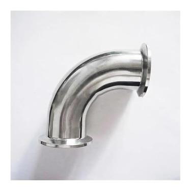 Imagem de WWECCQIJ Braçadeira tripla de 6,3 cm x tubo de 57 mm 2-1/10.2 cm OD SUS aço inoxidável 316L encaixe de cotovelo de 90 graus cerveja cerveja vinho