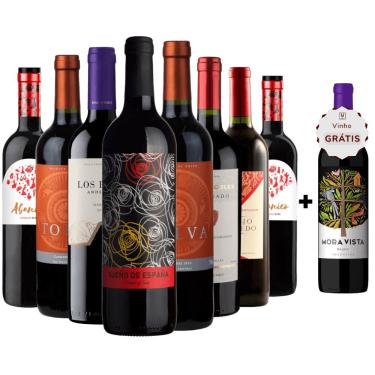 Imagem de Kit 8 Vinhos Tintos + 1 Malbec Grátis