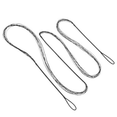 Imagem de Substituição de corda de laço, corda de arco recurva de 12 fios para arco recurvo tradicional AMO de 170 cm, preto