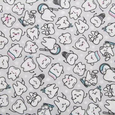 Imagem de Tecido Tricoline Dentinhos para Artesanato - Dohler - 50 x 150 cm