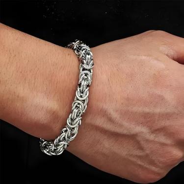 Imagem de Pulseira unissex para homens e mulheres pulseira de corrente redonda prateada design cilíndrico liso estilo elástico ajustável, One Size, Aço inoxidável, Sem Pedra Preciosa