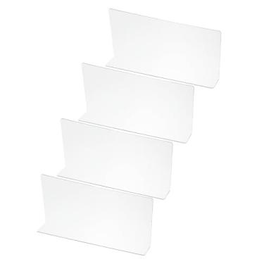 Imagem de Pacote com 4 divisórias de prateleira para organização de armários, 24 x 4,6 x 12 cm, separador de armário de acrílico, prateleiras de armário de cozinha, bloqueador para quarto, cozinha, escritório