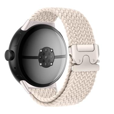 Imagem de Pulseira trançada para Pixel Watch 2 de 41 mm, para Google Pixel Watch/Pixel Watch 3 de 45 mm de 41 mm para homens/mulheres, pulseira esportiva Correa com fivela de paraquedas elástica de nylon