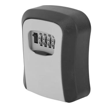 Imagem de Phefop Cofre Portátil de Armazenamento de Chaves, Construção Em Liga de Zinco, Caixa de Bloqueio de Chave de Grande Capacidade, 10.000 Combinações de Senha para Uso Externo e Interno (Cinza (com