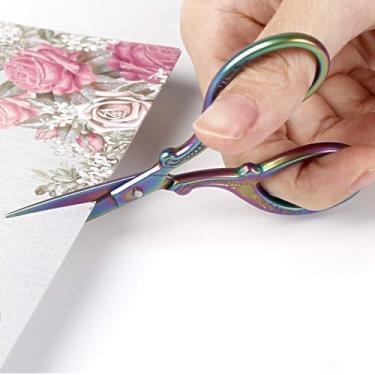 Imagem de Tesoura multiuso, multiuso, multiuso, multiuso, colorida, para trabalhos de costura, artesanato, artesanato, ferramentas de bricolagem (multicoloridas)