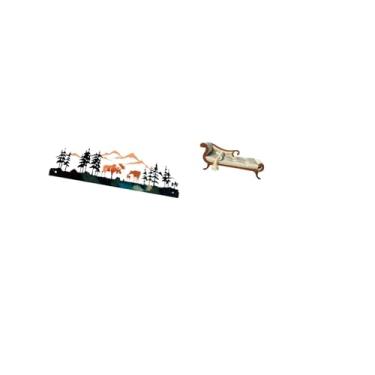 Imagem de Fenteer Escultura de Veado para Pendurar Na Parede para Cerca de Jardim E Espaços Internos com Sofá-cama de Madeira em Miniatura, Banco, Cadeira, Móveis de Sa