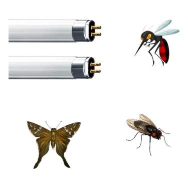 Imagem de 2X 2 Lâmpadas Uv Inseto Mata Moscas F4T5Bl 4W Actinia Aquari