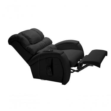 Imagem de Poltrona Reclinável Cadeira Imperial Para Idoso Motorizada Corano Gravidade Zero Massageadora Império Preto