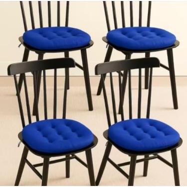 Imagem de Kit Almofada para cadeira 02 unidades redonda para cadeiras e palhetes assento de cadeira