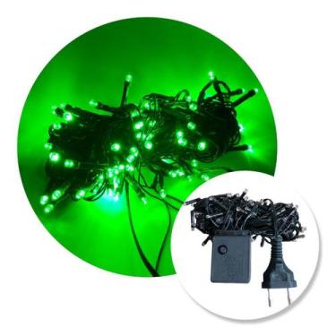 Imagem de Pisca Luz Natal Led 10 metros 110V Decoração Fio Verde - TOP NATAL, Ve