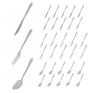 Imagem de Conjunto 36 Talheres Garfo Colher Faca Inox Luxo - DONA LAURA