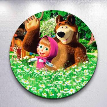Imagem de Painel Redondo Urso e Menina Mars Capa Sublimada de Festa Tamanho Gran