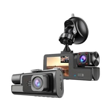 Imagem de Câmera Dash Cam 1080p 3 Canais com Wi-Fi - Gravação Frontal, Interna e