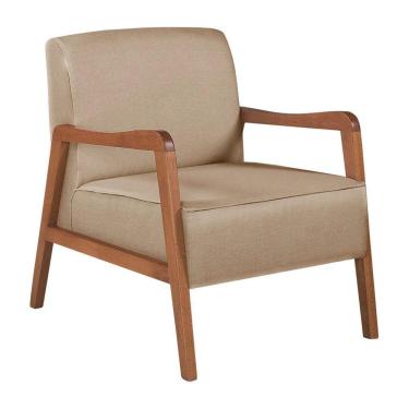 Imagem de Poltrona Kayla Em Linho Linho Bege Claro