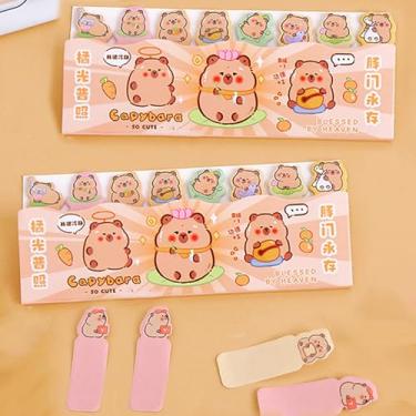 Imagem de 2 cópias de adesivo de índice Capibala 8 padrões escritório escola papelaria adesivo autoadesivo 240 adesivos blocos de anotações, 12,5 * 5,4 cm (estilo1)