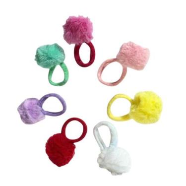 Imagem de Kit 3 Elásticos Xuxinha Pompom Coloridas Infantil Cabelo - Atma