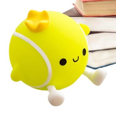 Imagem de Lâmpada de silicone – Luz noturna de bola de tênis de LED ajustável – Lâmpada decorativa macia para sala de estar, mesa de cabeceira, berçário, criado-mudo