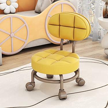 Imagem de Banqueta cosmética com rolamento, assento baixo de rolo, banquinho baixo com rolamento, rodas redondas com rolamento, banqueta rolante, almofada (L) (F) (I)