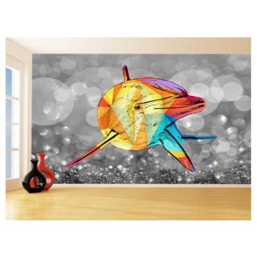 Imagem de Papel De Parede 3D Animais Pop Art Golfinho Cor 3,5M Pxa299 - Você Dec