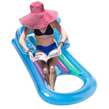Imagem de Boias de piscina para adultos | Rede para espreguiçadeiras – Espreguiçadeira inflável impermeável para piscina, férias, lago, quintal, acampamento