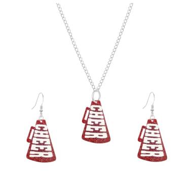 Imagem de Brincos de torcida para o dia de jogo, cheerleader megafone, berloque, colar, para mulheres, treinador, mãe, líder de torcida, presente de líder de torcida, acessórios para líderes de torcida, Medium