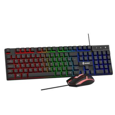 Imagem de Kit Combo Teclado e Mouse Gamer Evolut First, RGB, Layout ABNT2, Conexão USB - EG501