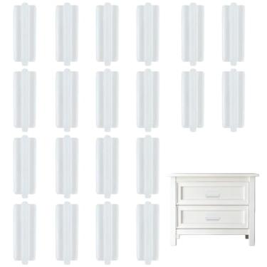 Imagem de NICENEEDED 20 peças de puxadores de gaveta instantâneos autoadesivos de silicone transparente para gaveta de armário de cômoda, portas de vidro