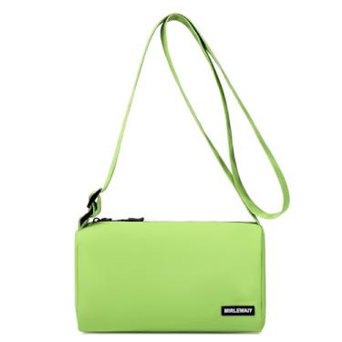 Imagem de MIRLEWAIY Bolsa tiracolo minimalista, leve, de grande capacidade, bolsa de ombro casual esportiva à prova d'água, Verde, Bolsa transversal moderna minimalista