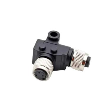 Imagem de Plugue durável do conector sensor M12 - conectores à prova d'água de 4 pinos, 5, 8, 12, IP67, adaptador 1 a 2 plugues(L Type,4P)