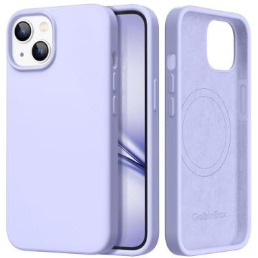 Imagem de GolbinBox Capa magnética para iPhone 15, compatível com MagSafe, [forro de microfibra macio antiarranhões], capa protetora de silicone líquido fino à prova de choque para iPhone 15 de 6,1 polegadas