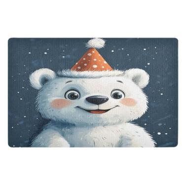Imagem de STAYTOP Lindo tapete de aniversário animal entrada externa 81 x 50 cm, tapete de boas-vindas ao ar livre/interno, tapetes de banho fofos, capacho frontal antiderrapante para entrada, pátio, áreas de