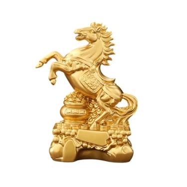 Imagem de XLWLLNJ Estátua de Cavalo, Estatueta de Cavalo, Objeto de Colecionador Auspicioso, Decoração de Mesa, Decoração Feng Shui, Escultura em Resina para Sala de, 6.8 Cm X 3 Cm X 8.6