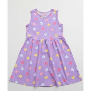 Imagem de Vestido Infantil Estampa Corações Marisa Tam 1 a 3-71158, Lilás, 1