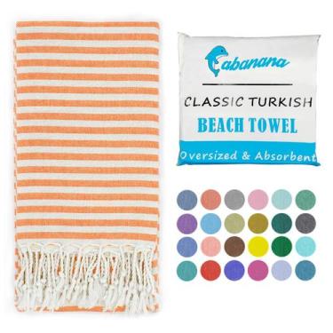 Imagem de Toalha de praia cabanana turca de grandes dimensões 100% algodão laran