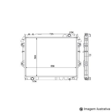 Imagem de Radiador Hilux 2.7 Gasolina (09>) c/s Ar/ Manual/ Aluminio Brasado